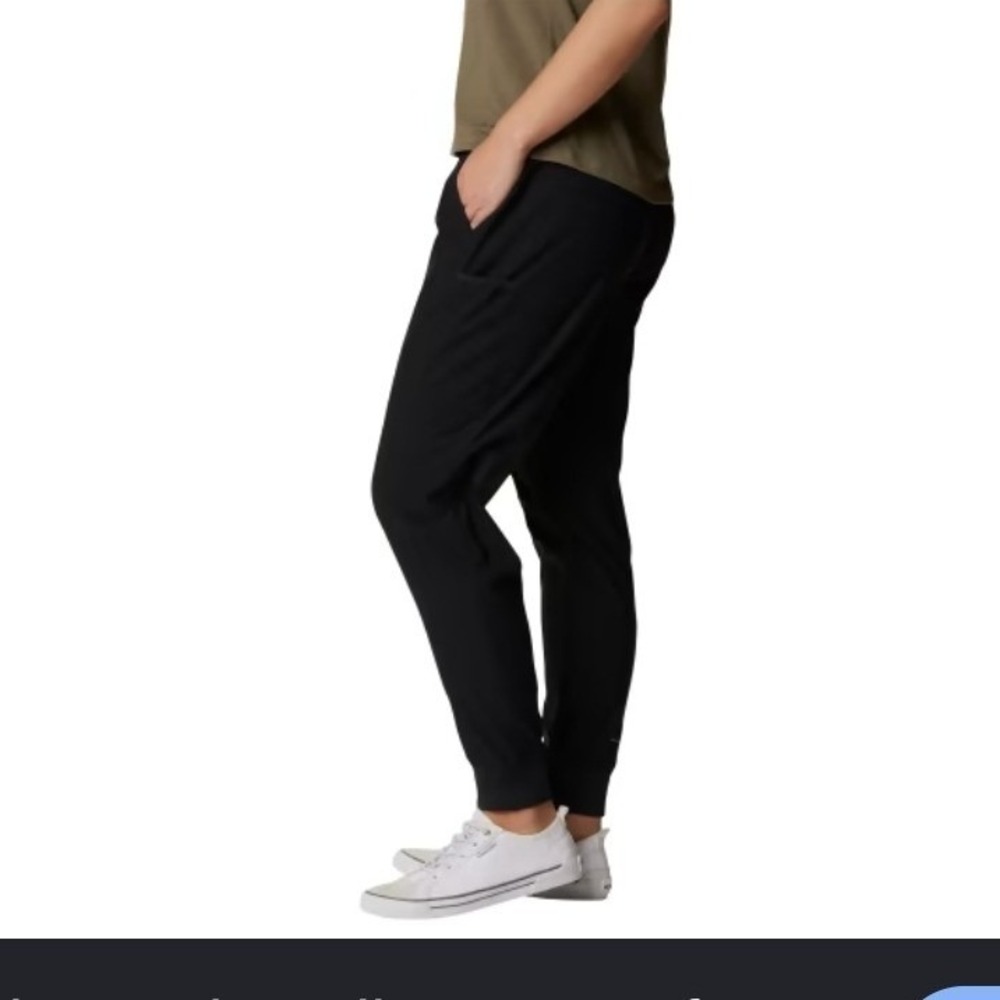 Columbia Mens Black Fleece Lined Jogger Pants Elastic Waist Hiking Sweatpants M